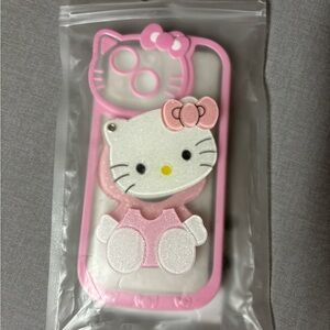 Hello Kitty Pink and White Protective Phone Case for iPhone 15